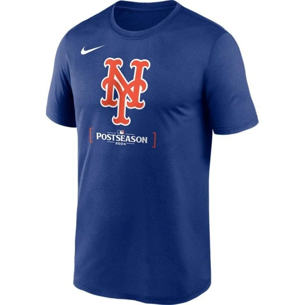 Nike New York Mets Blue 2024 Postseason Participant Dugout‎ T Shirt Sz Small NWT